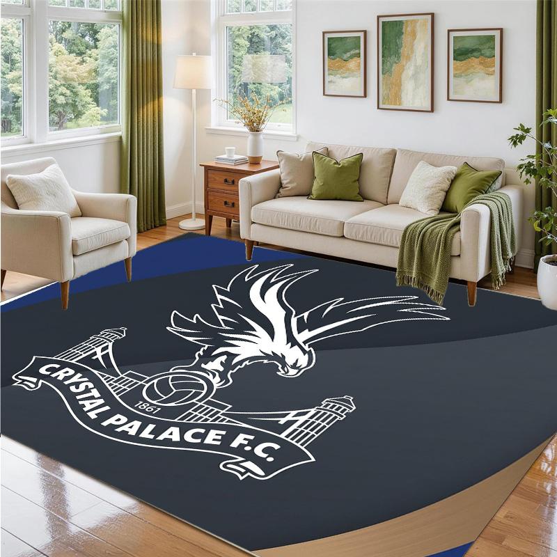 Crystal Palace Football Design Crystal Velvet Rug Soft Decorative Mat for Bedroom Entrance