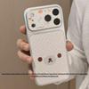 Polka Dot Rilakkuma Phone Case for Apple 17 Pro Max, 16 Pro, 15, 13, 11 with Large Window and Silver Frame