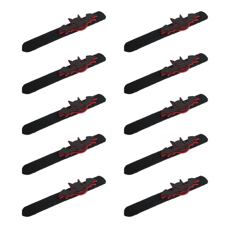 Holiday Wrist Accessories Set of 10 Slap Bracelets for Group Guests, Seasonal Wristbands for Class Parties and Family Plans