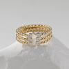 Sterling Silver Twist Series Open-End Zircon Ring Female Twin High Sense Little Finger Ring Little Finger Joint