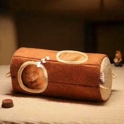 Tree Stump Cute Hamster Cotton House Thickened Comfortable Rat Sleepping Bed Soft Warm Hamster House Cave Golden Hamster