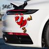 Removable Christmas Party Decals Hanging Santa Claus Car Sticker, Self Adhesive Decorative Decal, Body Waterproof PVC Auto Exterior Cling for