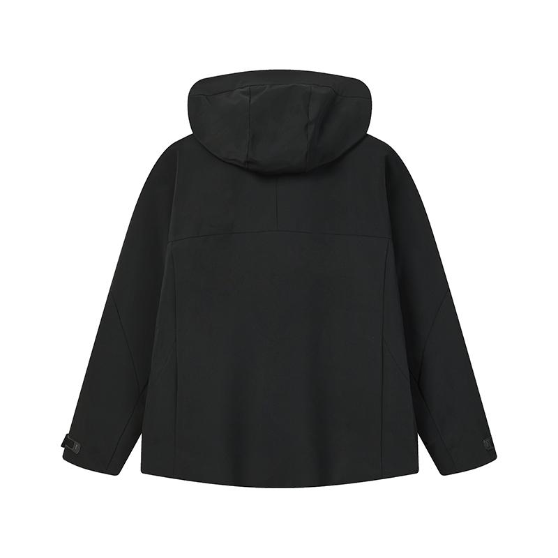 FILA Milano Series Simple Fashion Trend Classic Sports Casual Versatile Comfortable Loose Hooded Woven Jacket Men jackets Black F11M615708FBK