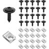 20PCS Car Splash Shield Liner Screw U Nut Kit, Phillips Truss Head Sems Wheelhose Liner Screws Replaces 90308-SB2-013 90114-SE0-000, Compatible with