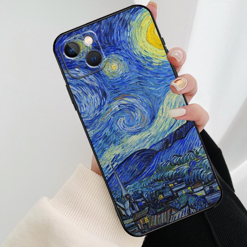 Van Gogh Starry Sky Case For iPhone 12 11 13 14 15 16 Pro Max Mini Cover For iPhone XR X XS Max Plus Phone Case