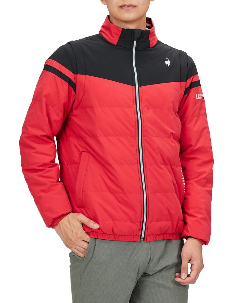 Coq Sportif Blouson Standard Filling Water Repellent Windproof Sleeves Detachable Heat Navi 2WAY Golf QGMWJK04 RD00 L [Le Golf] [Stretch Forcer] Men's