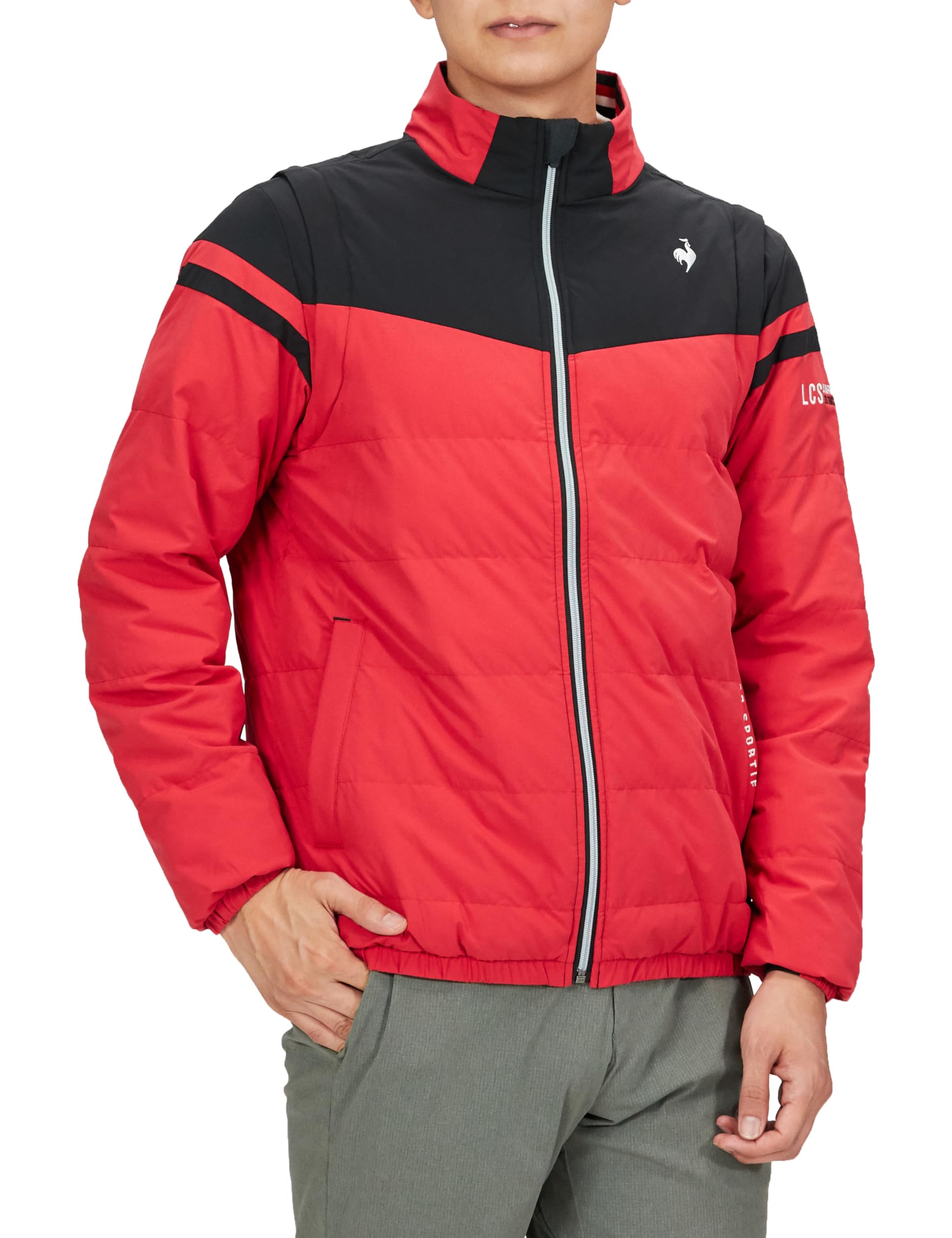 

Coq Sportif Blouson Standard Filling Water Repellent Windproof Sleeves Detachable Heat Navi 2WAY Golf QGMWJK04 RD00 L [Le Golf] [Stretch Forcer] Men s