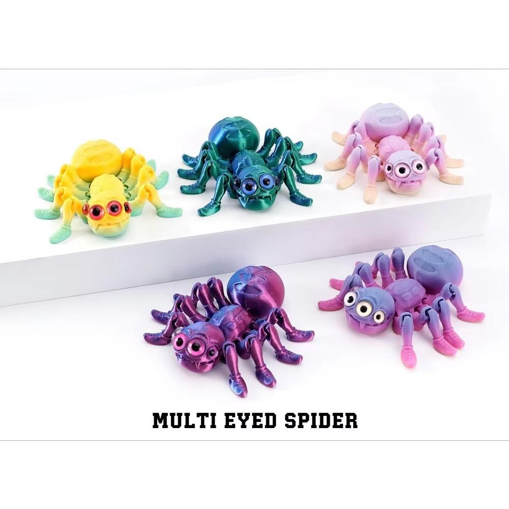 3D Tištěná pavoučí Fidget Hračka Realistická Barevná Figurka Pavouka Kloubová Zvířata Hračka pro Milovníky Pavouků Halloween Dětské Dárky