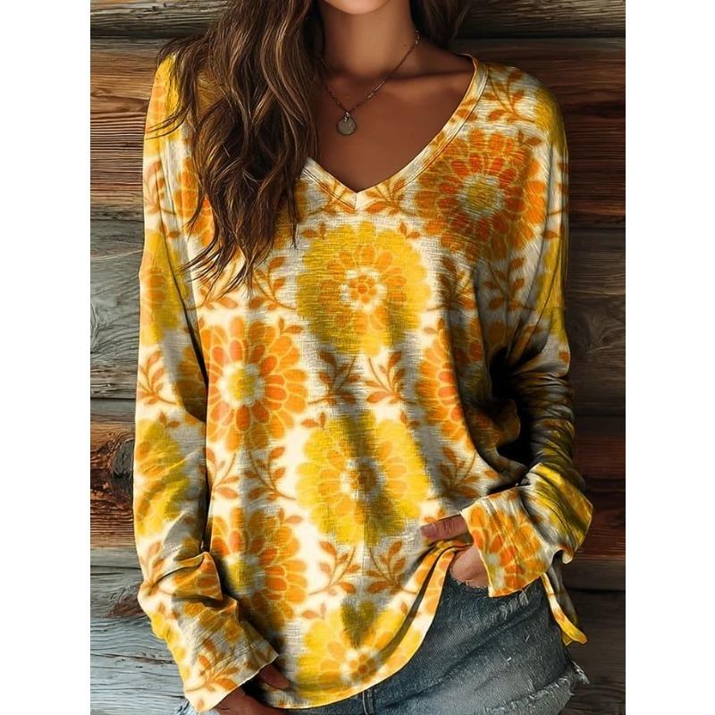 

Women s Casual T-shirt 3D Printed Striped Color block splicing Round Neck Retro Elegant Long Sleeves Women s Fashion Pullover Long Sleeve Tops 5XL