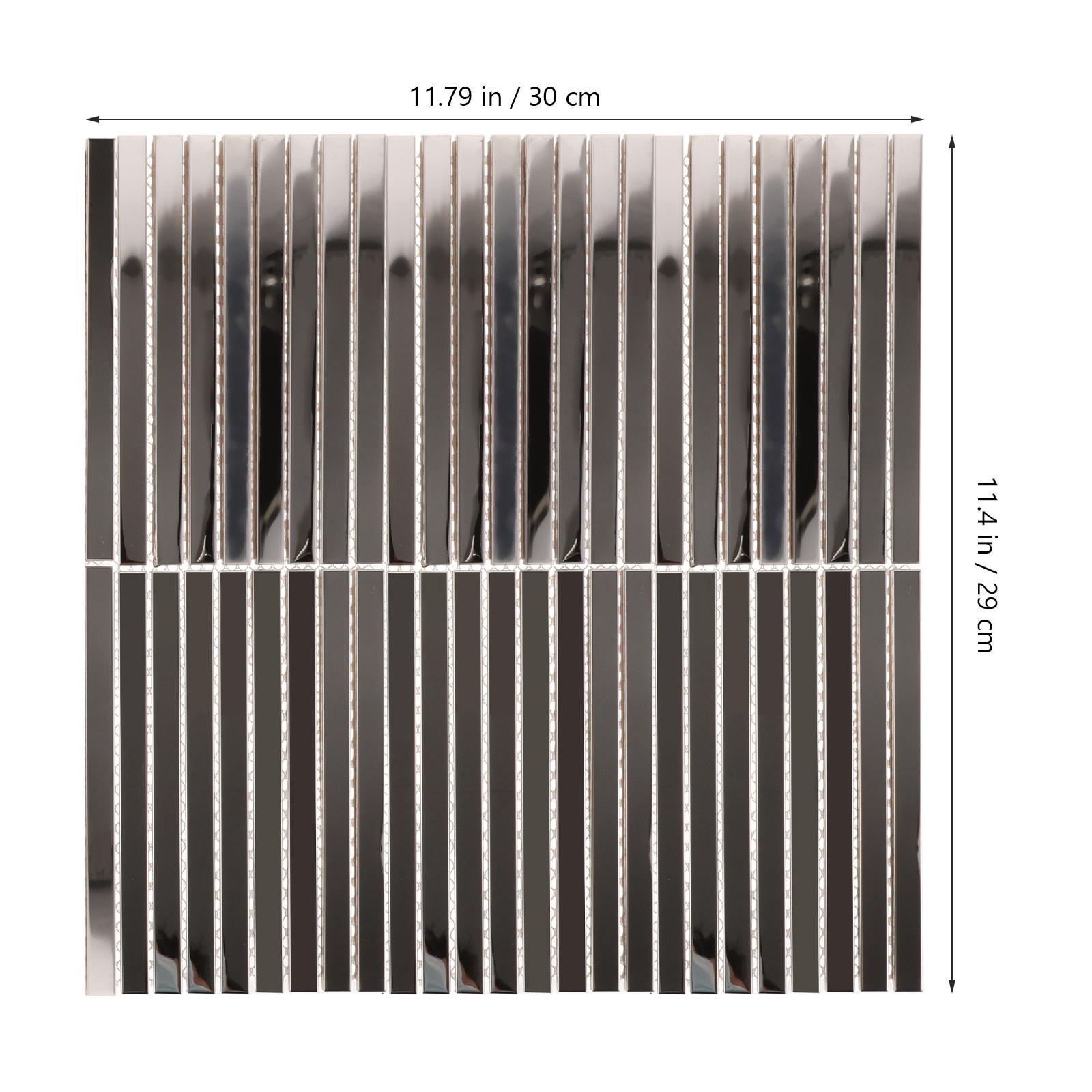 Long Strip Silver Mirror Tile Easy