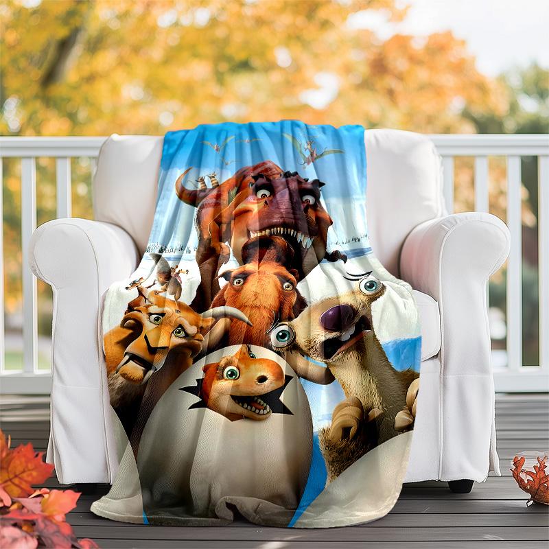 Ice Age Continental Drift printed throw blanket—lightweight,soft,warm;versatile blanket for all seasons—perfect as &air-conditioning throw,nap blanket