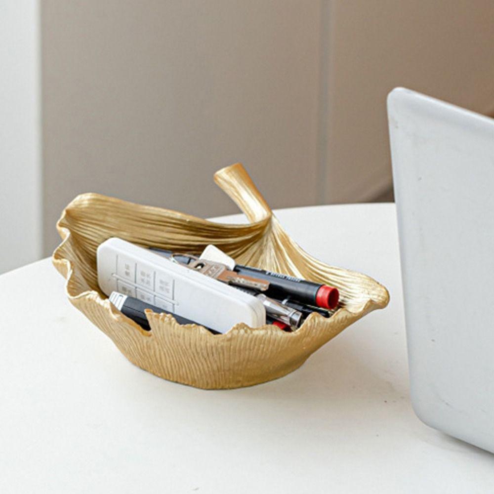 High Quality Ginkgo Shape Storage Decoration Multifunctional Resin Candy Dishes Snack Dish Tray Party Tableware