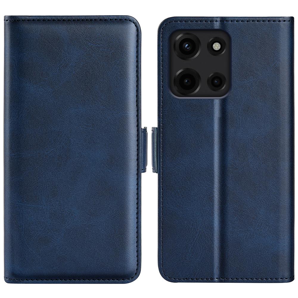 

Для Motorola Мото G 5G (2025) Подставка Чехол Текстура телячьей кожи Кошелек Чехол для телефона Blue