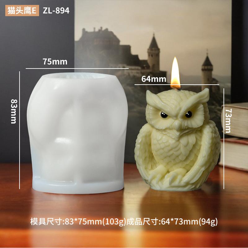 DIY New Owl Candle Silicone Mold Cartoon Animal Aromatherapy Cream Soap Mold Chocolate Cake Making Tool Christmas Decor Crafts