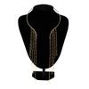 Goth Long Tassel Star Necklace Chest Chain Open Torques Choker Crystal Sequin Pendant  Party