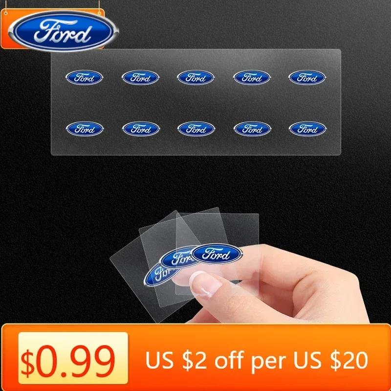 

Car Sticker 2026 Ford New 2025 Hot Car One-click start Sticker Central control AC Knob Emblem Badge For Ford Focus Mondeo Kuga F 1pcs