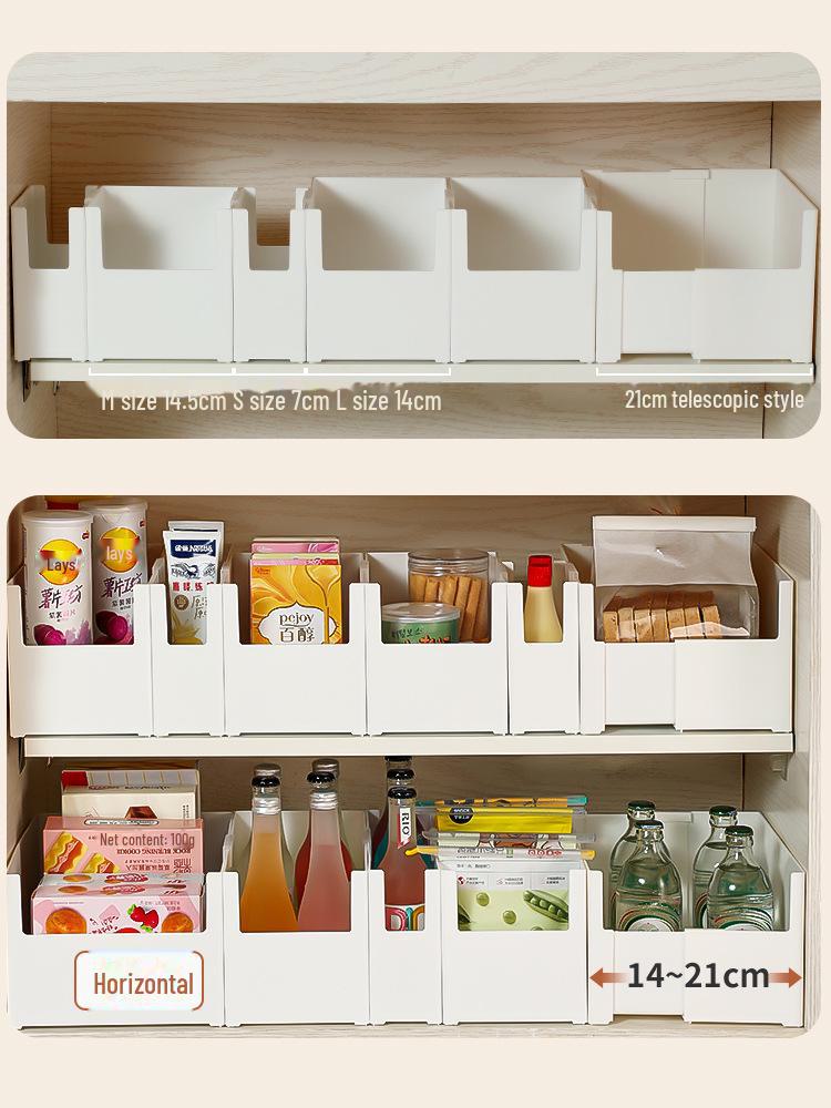 Retractable Kitchen Cabinet Storage Box: Under-Sink, Desktop, Right-Angle Organizer
