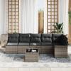 VidaXL Ensemble de canapé de jardin 6 pièces avec coussins en poly rattan noir 3345389