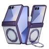 Magnetic Rotating Stand Clear Phone Case Galaxy Z Flip 8 7 6 5 Wireless Charging Compatible