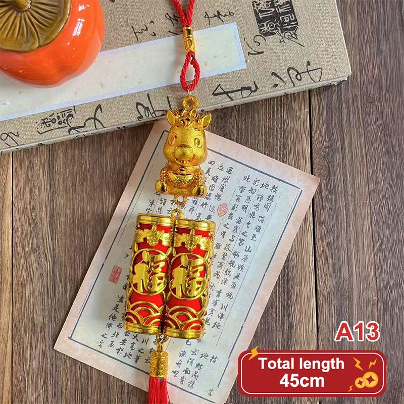 2026 Year Of The Horse Wall Hanging Ornament  Year Lucky Decoration Housewarming Green Plant Potted Small Pendant Gifts