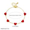 Niche Light Luxury Red Heart Pendant Set: Gold-Plated Stainless Steel Jewelry