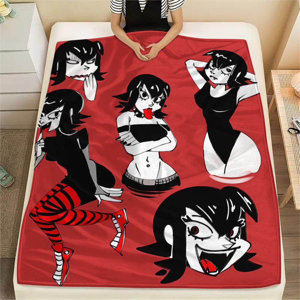 1PC Hotel Transylvania Mavis Dracula Print Flannel Blanket, High quality All Seasons, Home Decor, Warmth and Comfort, Perfect for Christmas Gifts