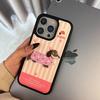 Striped Embroidered Dachshund for Apple 16/17promax Mobile Phone Case IP15 Bulging Bag Leather Pattern 14pro Female 13