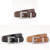 Genuine Leather Belt For Men With Silver Buckle Durable Twoply Cowhide For Casual And Formal Wear