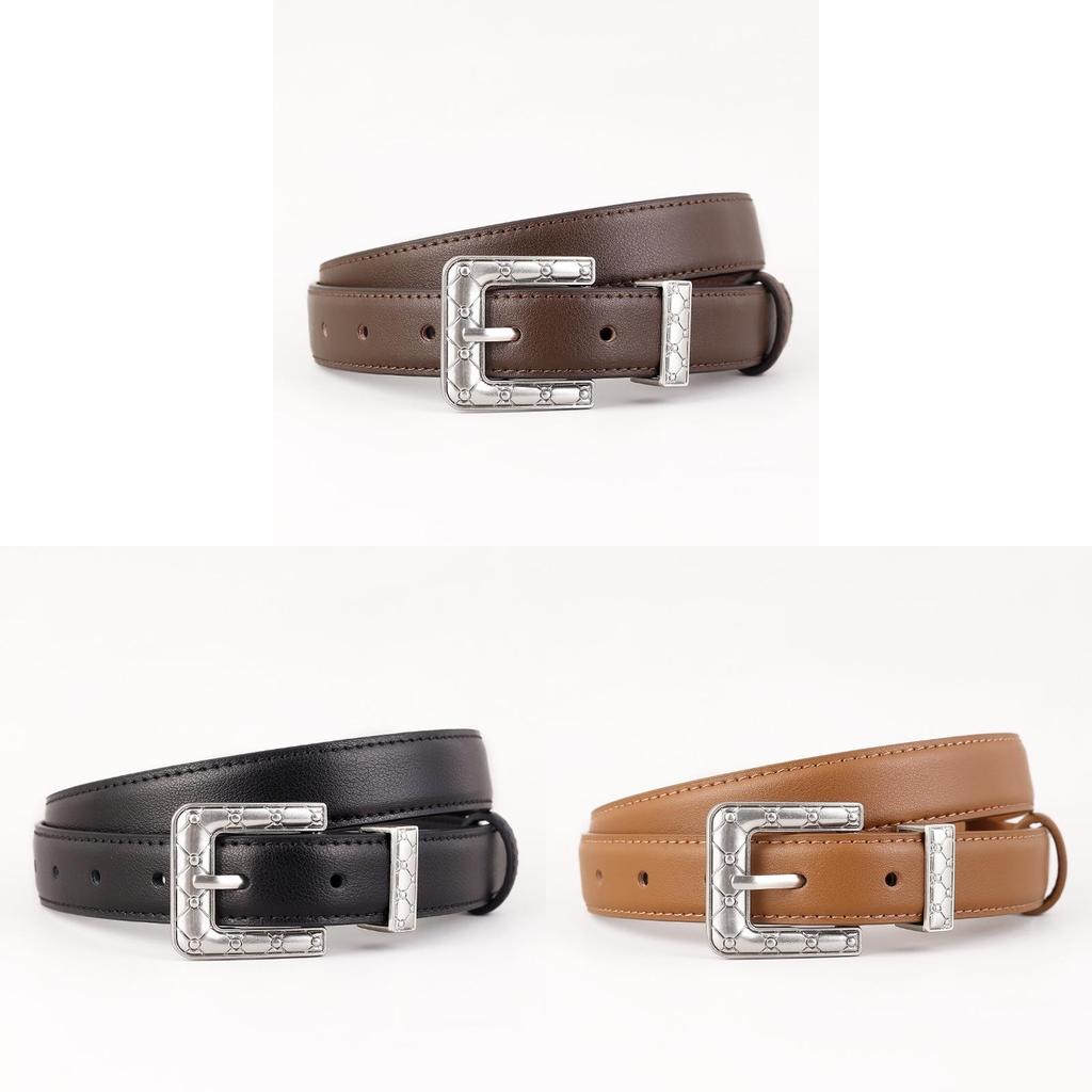 Genuine Leather Belt For Men With Silver Buckle Durable Twoply Cowhide For Casual And Formal Wear
