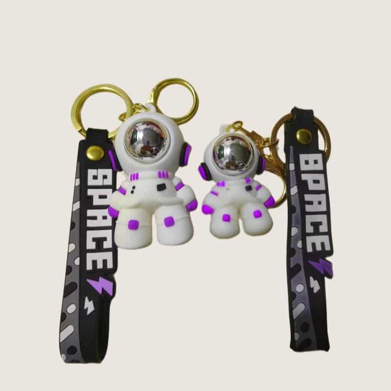 6cm Cartoon Lightning Bear Keychain Cute Astronaut Bear Doll Keyring Bag Pendant Couple Car Keyholder Creative Bag Charm Accessories
