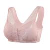 New lace front buckle large size underwear women's middle-aged and elderly vest type steel rimless large size bra