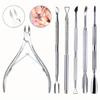 1/2/6pcs Professional Stainless Steel Nail Cutter Scissor Nippers Muti Function Cuticle Pusher Remover Nail Care Manicure Kits