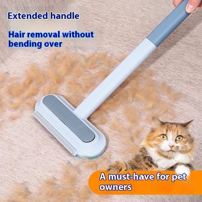 Multifunktionale Tierhaarentfernerbürste mit langem Griff - Fensterreinigung & Tierfellentfernungswerkzeug für Katzen und Hunde