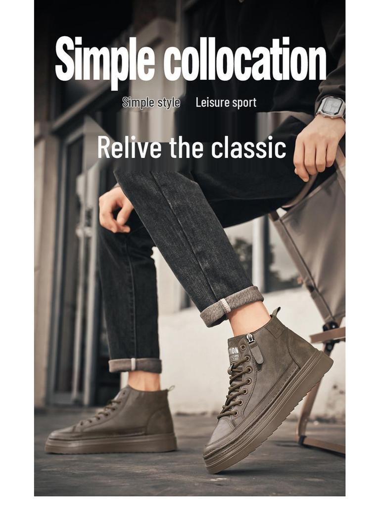 Men's Versatile High-Top Autumn Martin Boots: Non-Slip Casual Leather Work Shoes