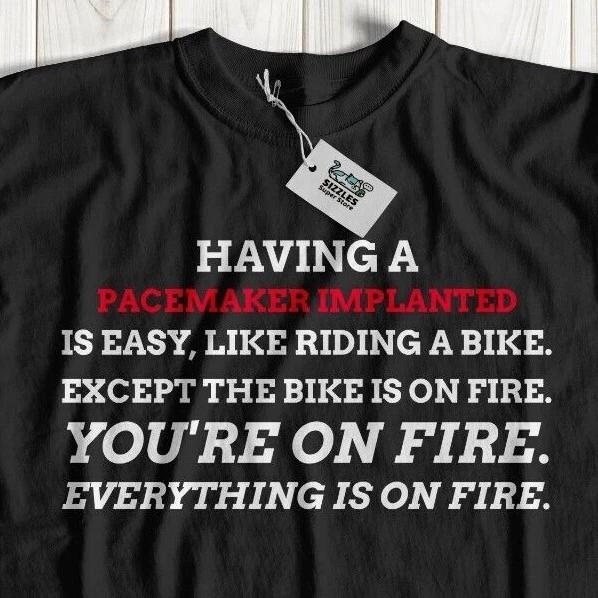 Unisex Funny Pacemaker Implantation T-Shirt Heart Surgery Irregular Heat Beat S