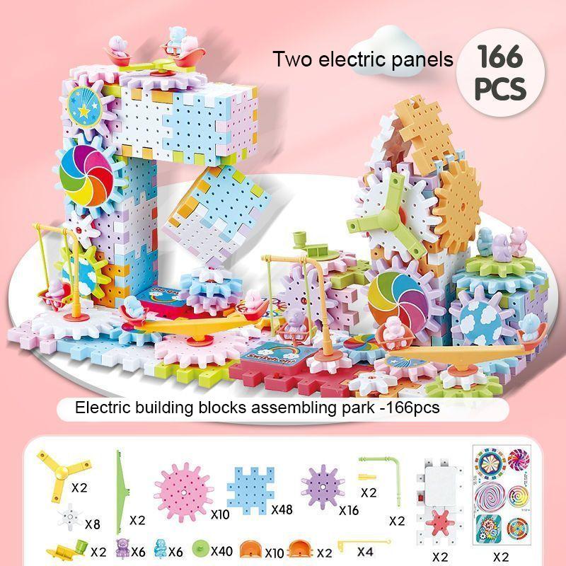 

Hot 83-263 PCS Electric Gears 3D Puzzle Model Building Kits Plastic Brick Blocks Educational Toys For Kids Children Xmas Gifts