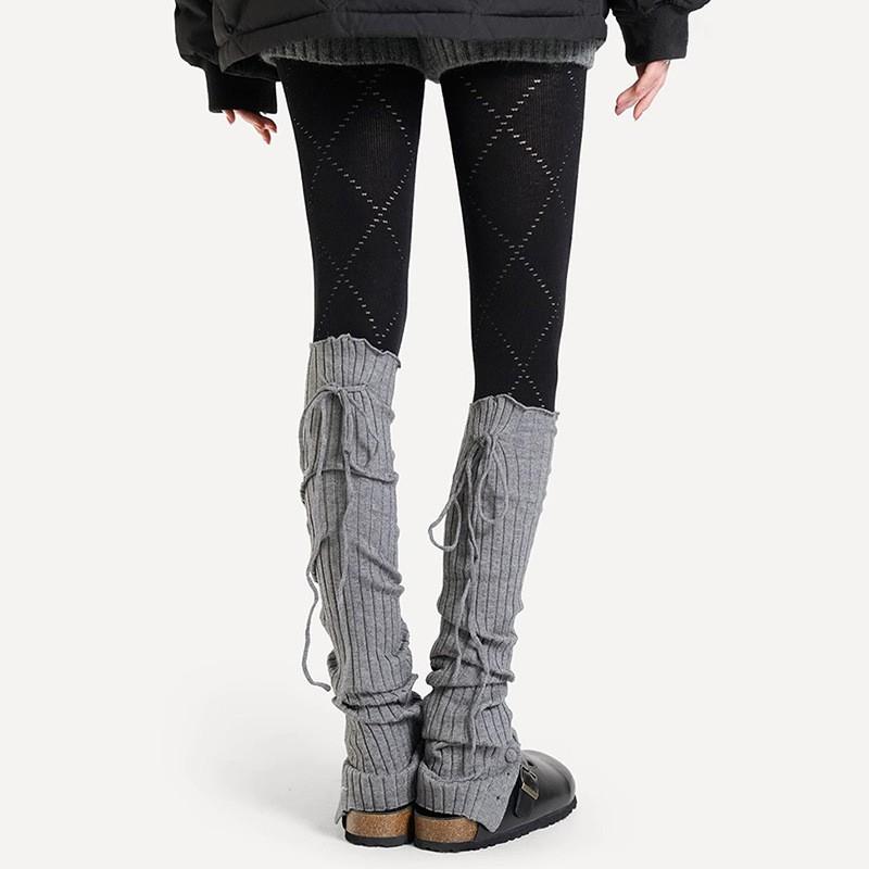 Popular Ballet Yoga Socks Women'S Straps Autumn And Winter Thickened Stack Socks Cover Lace Jk Over The Knee Leg Cover Warm Split Fork