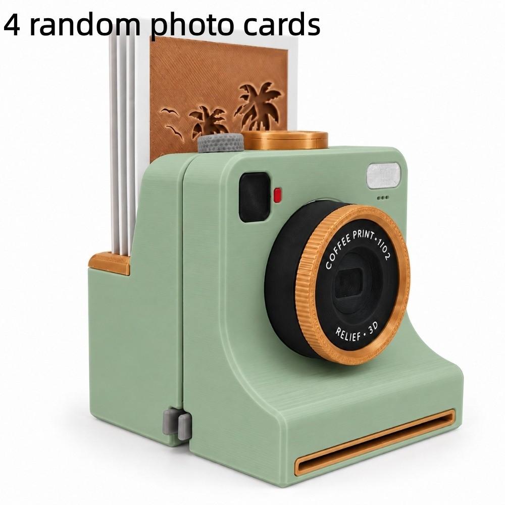 Funny 3D Printed Latte Camera Vintage Look Coffee Powder Print Camera Table Display