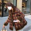 Meilade Women's Plaid Lambswool Coat - Stylish and Unique for Autumn/Winter 2025