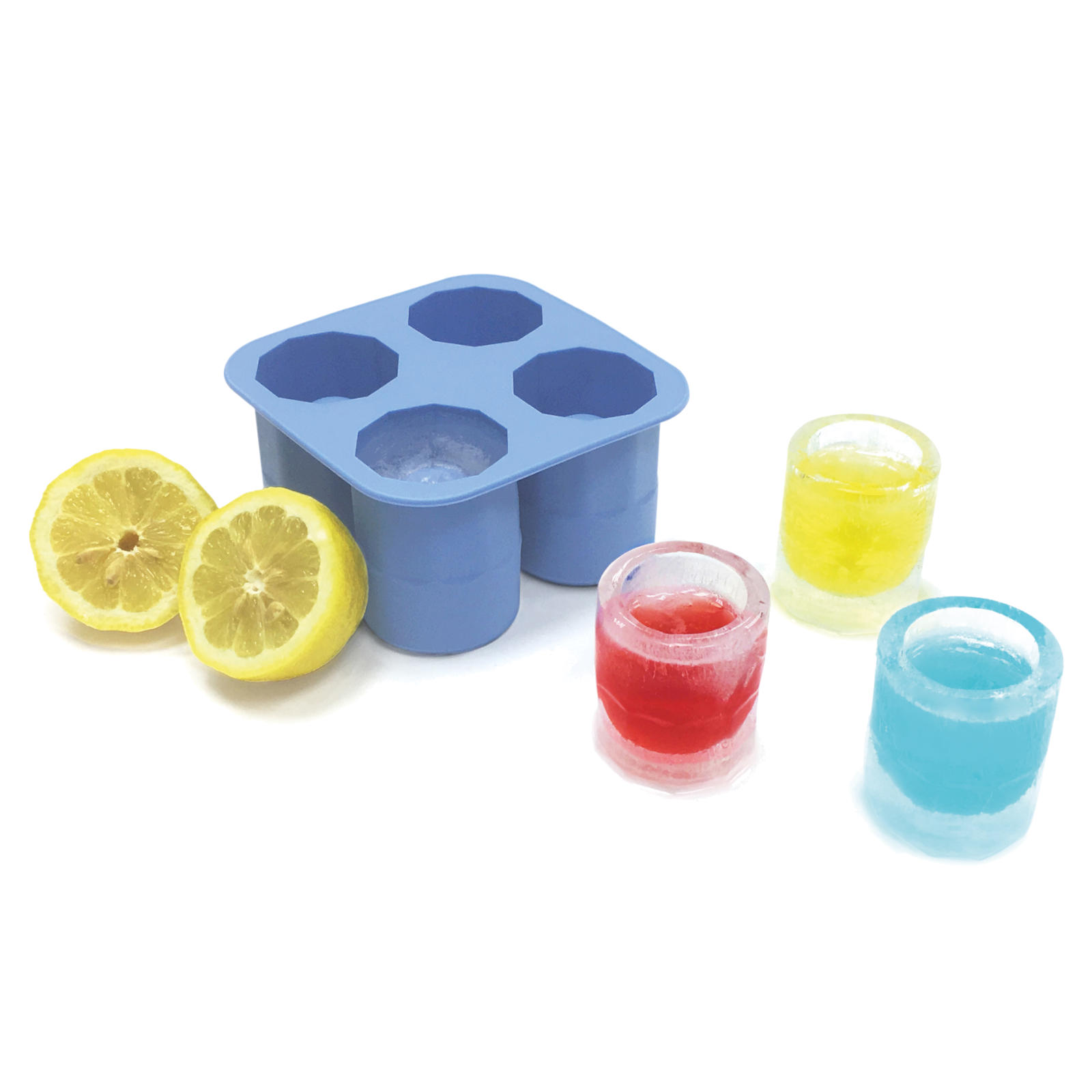 Silikon-Eiswürfelform, 4 x Eisgläser für Schnaps 4 Pieces