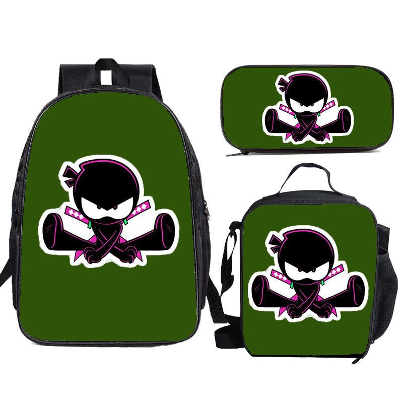 NINJA KIDZ 3-teiliges Set Kinder Schulrucksack mit Umhängetasche Federmäppchen Schultaschen für Jungen Mädchen Bestes Geschenk