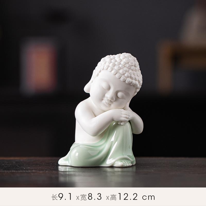Дзен керамический Будда Татхагата маленькое украшение креативное милое чайный Будда украшение для чайной комнаты автомобиль дом офис ФЭН-ШУЙ украшение