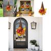 Door Enchanting Thanksgiving Decor Featuring Rustic Autumn Wreath With Dark Maple Leaf Hat