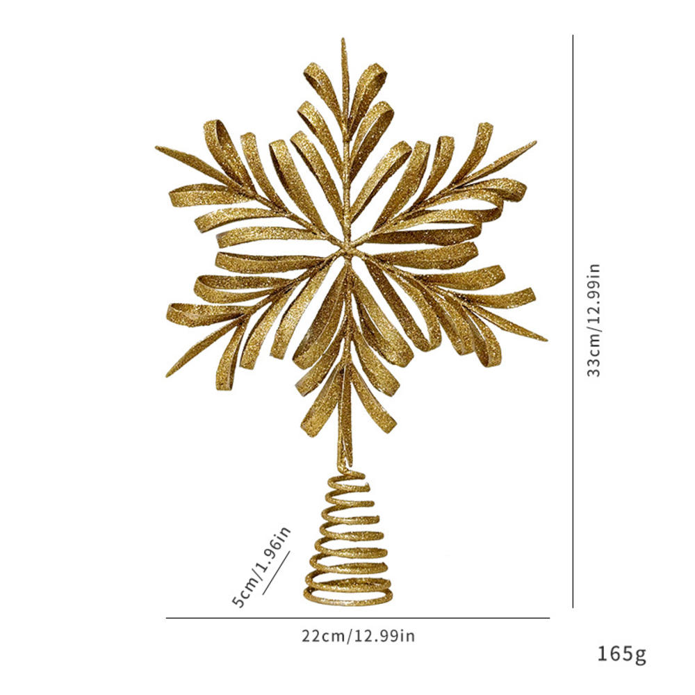 Christmas Tree Toppers Star with LED String Lights Ornaments for Christmas Home Party Decoration Festival Party New Year