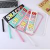 Waterproof Travel Toiletry Bag, Embroidery Letter Handheld Cosmetic Bag, Transparent Zipper Pouch, Portable Snack Storage Organi