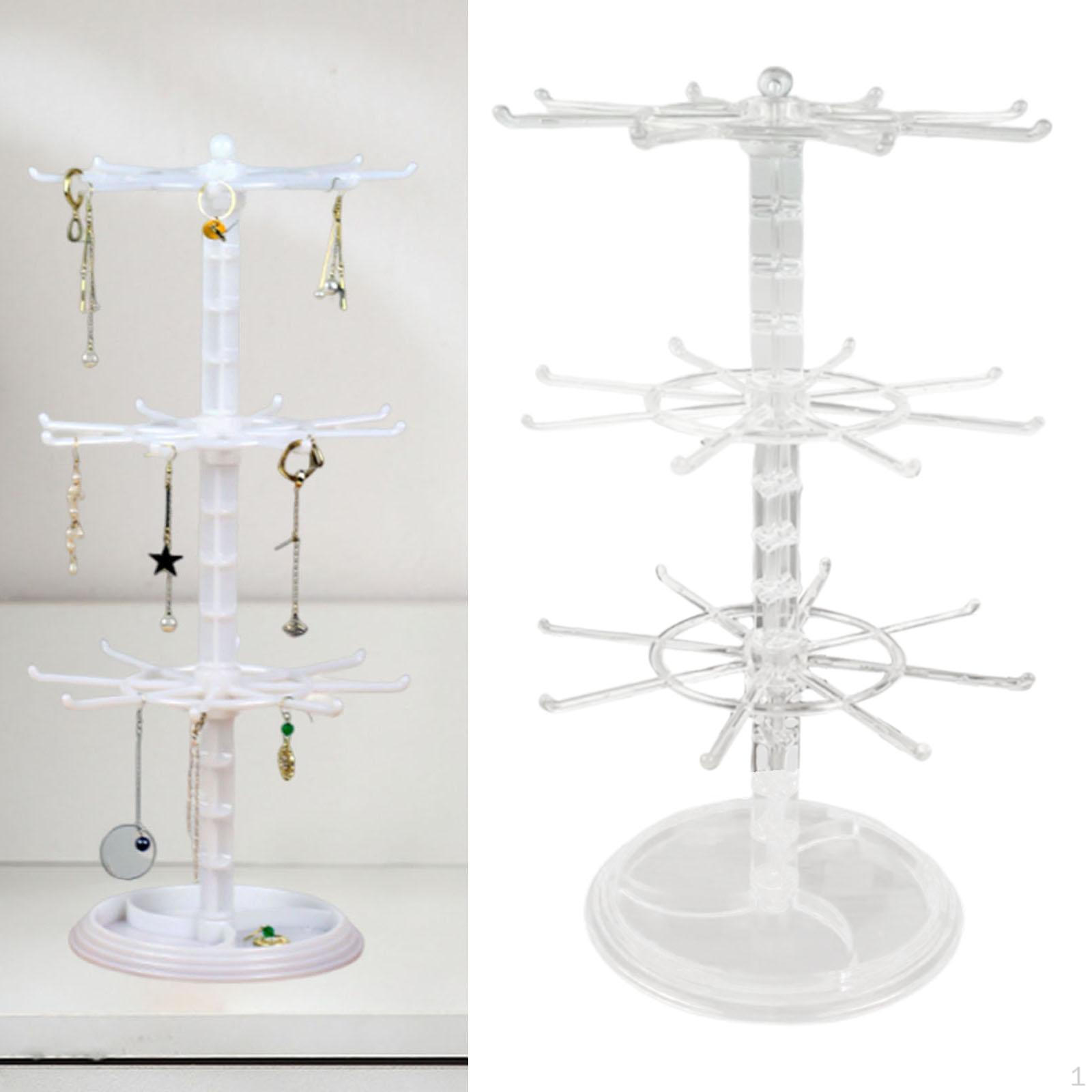 

3-Tier DIY Jewelry Display Stand for Bracelets And Necklaces, with Hanging Holder чистый