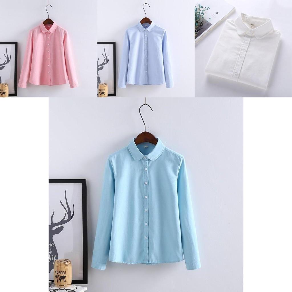 Luxurious Long Sleeved Cotton Oxford Leisure Shirt For Women In Vibrant Colors