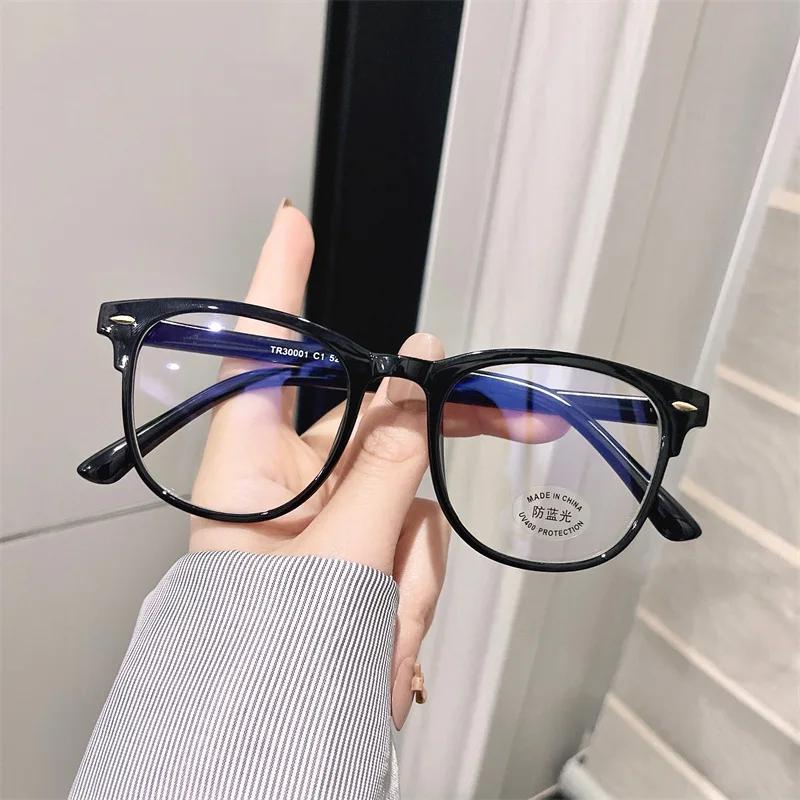 

Новый стиль Очки с защитой от синего света для женщин Унисекс Роскошные Прозрачные линзы Компьютерные очки Женские Круглые очки Минус диоптрии -1.0