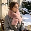 Weicher Plüschschal für Damen, Schal aus Kunstminkfell, Verdickter Nacken-Wärmer aus Kunstfell, Kaltwetter Elegantes Wickel-Accessoire, Winter Hautfreundlich