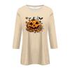 Damesmode Casual Driekwartmouw Halloween Bedrukt Ronde Hals Top